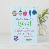 Retro Christmas Cocktail Party  Vakantie Kaart (Staand voorkant)