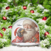 Retro Christmas Dachshund Snow Globe (Noël)