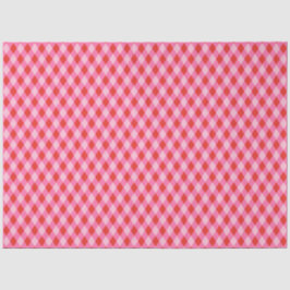 Retro Christmas Diamond Plaid - Rood & Roze Tissuepapier