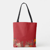 Retro Christmas floral pattern in red Draagtas (Achterkant)