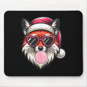 Retro Christmas Fox Kerstman Hoed Blowing Bubble M Muismat