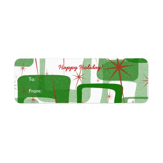 Retro Christmas Gift Label Stickers (Voorkant)