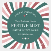 Retro Christmas Holiday Produit Étiquette Rouge &  (Devant)