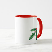 Retro Christmas Holly Coffee Mug (Devant droit)