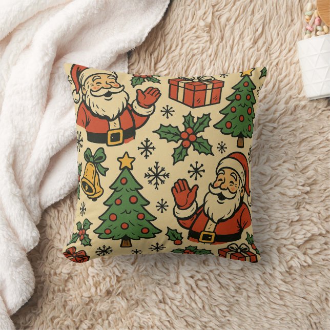 Retro Christmas icon pattern Kussen (Deken)