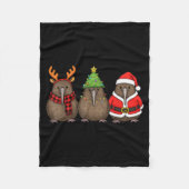 Retro Christmas Kiwi Bird Santa Reindeer  Fleece Deken (Voorkant)