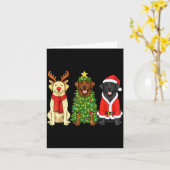 Retro Christmas Labrador Retriever Santa Reindeer Kaart (Gele Bloem)