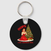 Retro Christmas Oops I Got Another Tree Funny Sayi Sleutelhanger (Voorkant)