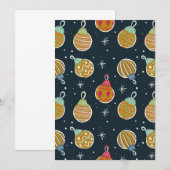 Retro Christmas Ornament Holiday Invitation (Devant / Derrière)