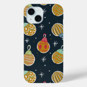 Retro Christmas Ornament Pattern Phone Case (Achterkant)