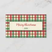 Retro Christmas Plaid Free Drink Party Ticket (Dos)