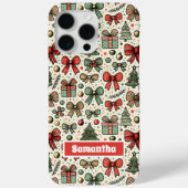  Retro Christmas Polka Dots Bows Pattern Case-Mate iPhone Case (Achterkant)