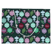 Retro Christmas Reload - Koele Pastels op Pine Large Cadeauzakje (Achterkant)