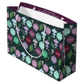 Retro Christmas Reload - Koele Pastels op Pine Large Cadeauzakje (Achterkant Gekanteld)