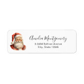 Retro Christmas Santa Claus - Address Etiket (Voorkant)