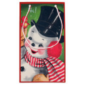 Retro Christmas snowman Sac de fête (Dos)