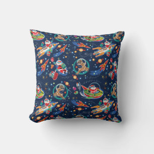 Retro Christmas Space Age Santa Pillow Kussen
