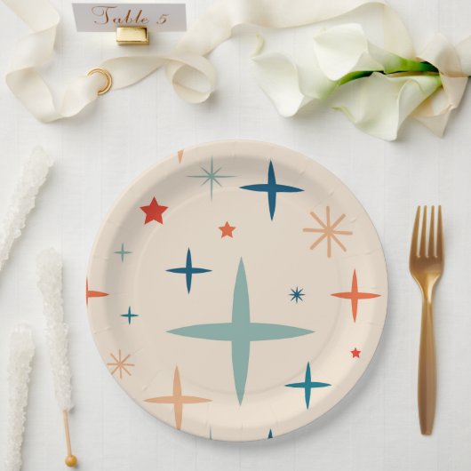 Retro Christmas Sparkle Holiday Party Papieren Bordje (Huwelijk)