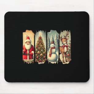 Retro Christmas Squad Santa Snowman Herten Kerstbo Muismat