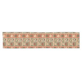 Retro Christmas Stamp Collage Korte Tafelloper (Horizontaal)