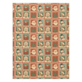 Retro Christmas Stamp Collage Tafelkleed (Voorkant)