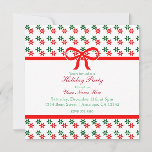 Retro Christmas Star Vintage Holiday Invitations (Devant)