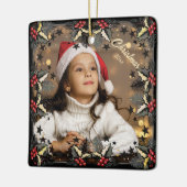 Retro Christmas Stars Border Foto Ornament (Links)