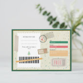 Retro Christmas Stocking Family Xmas Gift Coupon (Staand voorkant)