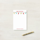 Retro Christmas String Lights Custom Post-it® Notes (Op bureau)