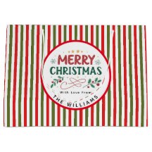 Retro Christmas Stripe Pattern Custom Christmas