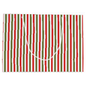 Retro Christmas Stripe Pattern Custom Christmas Groot Cadeauzakje (Achterkant)