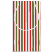 Retro Christmas Stripe Pattern Custom Christmas Klein Cadeauzakje (Achterkant)