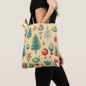 Retro Christmas Tote Draagtas (Dichtbij)