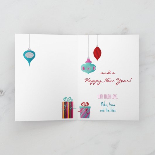 Retro Christmas Tree Feestdagen Kaart (Binnen)