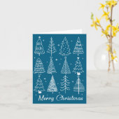 Retro Christmas Tree,funny Christmas Design Tee Wo Kaart (Gele Bloem)