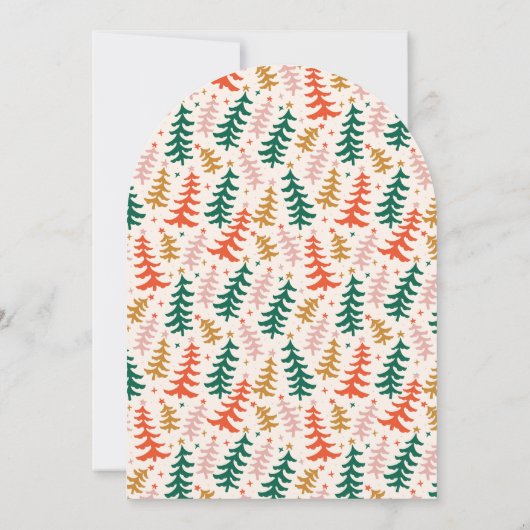 Retro Christmas Tree Party Arch Invitation (Dos)