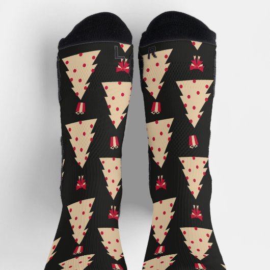 Retro Christmas Tree Pattern Seamless Repeat Sokken (Top)