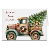 Retro Christmas Truck Yellow Labrador Retriers (Devant horizontal)
