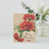 Retro Chrysanthemum Valentijn Kaart (Staand voorkant)