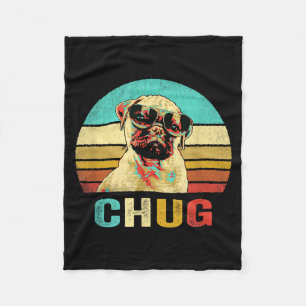 Retro Chug T-shirt Hond Zonsondergang Fleece Deken
