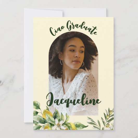 Retro Ciao Afstuderen Italiaans 2024 Roze Boog Fot Kaart (Voorkant)