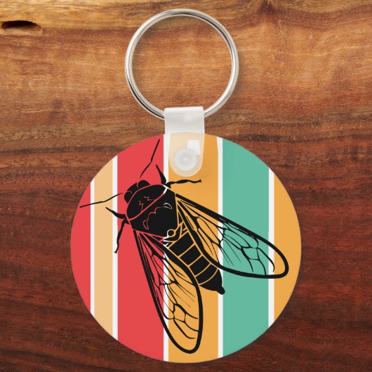 Retro CICADA OVERLEVENDE Sleutelhanger (Achterkant)