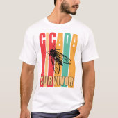 Retro CICADA OVERLEVENDE T-shirt (Voorkant)