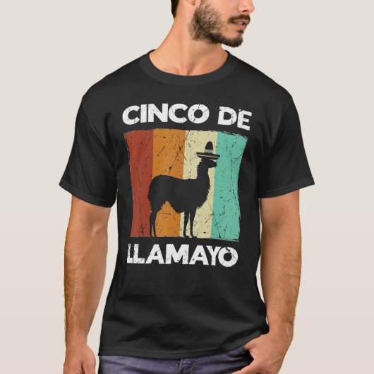 Retro Cinco De Llamayo Feesten Let's Fiesta L T-shirt (Voorkant)
