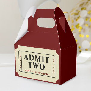 Retro Cinema Theater Geef twee ticket bruiloft toe Bedankdoosjes