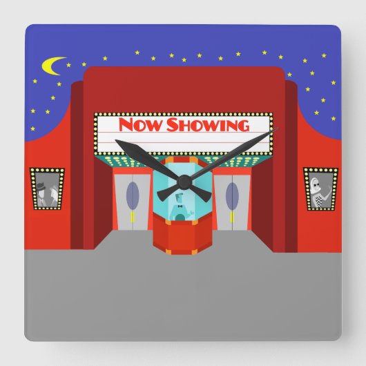 Rétro cinéma Théâtre Acrylique Mur Horloge (Recto)