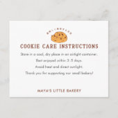 Retro Cinnamon Roll Logo Cookie Care Instructions Bedankkaart (Voorkant)