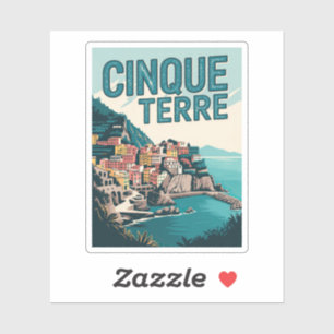 Retro Cinque Terre Hike Design Gift Sticker