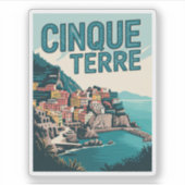 Retro Cinque Terre Hike Design Gift Sticker (Voorkant)