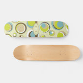 Retro Circle 1970 Motif Old School Skateboard (Horz)